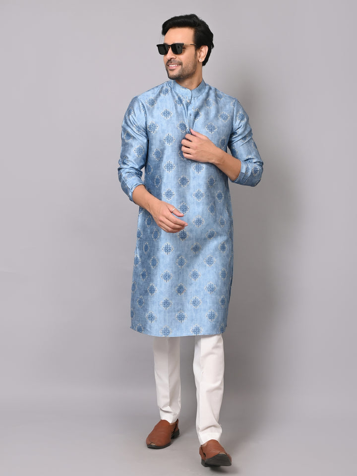 Digital Print Blue Kurta Set - KM39833-63