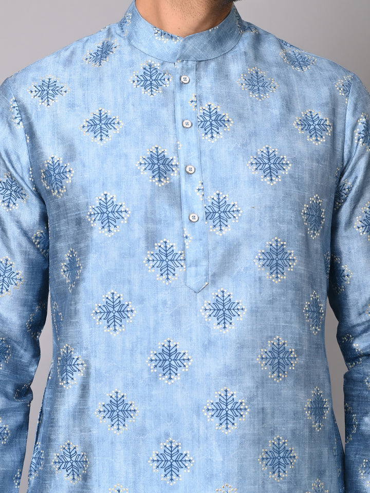 Digital Print Blue Kurta Set - KM39833-63