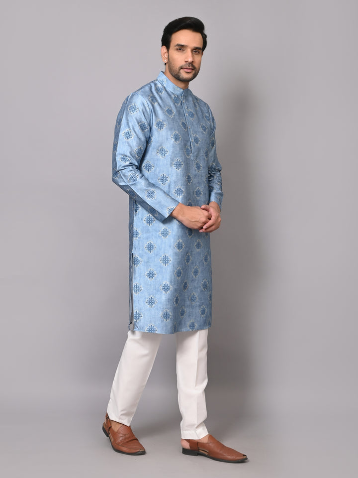 Digital Print Blue Kurta Set - KM39833-63