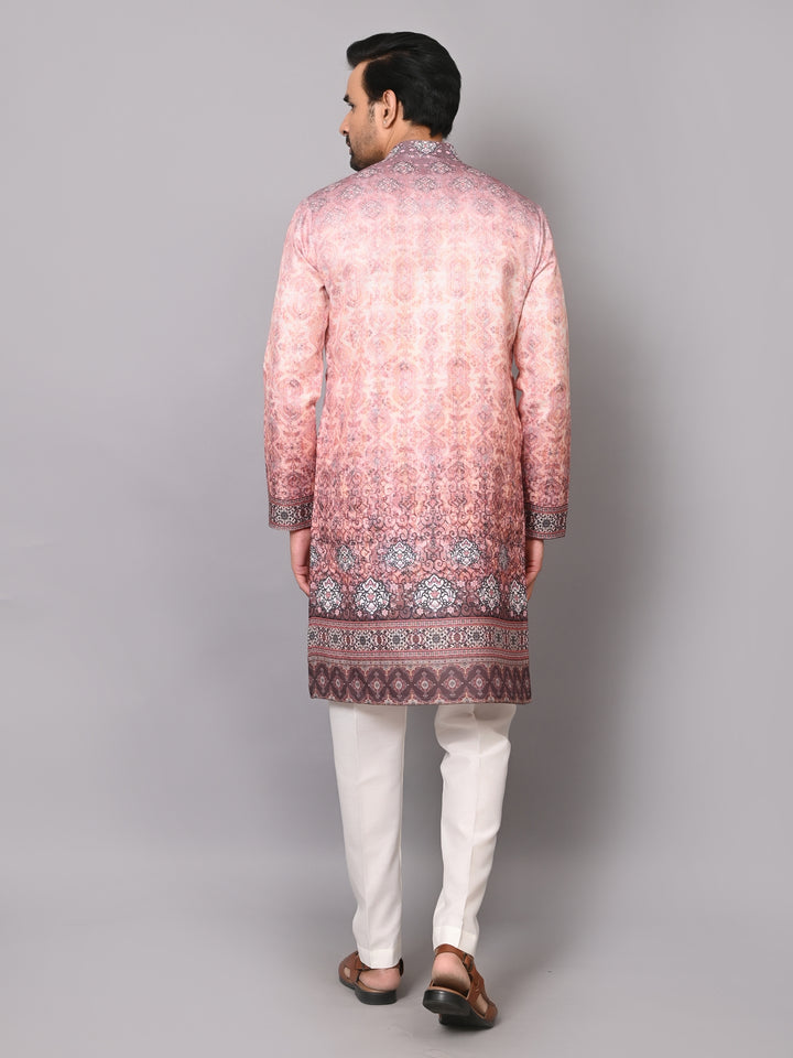 Digital Print Wine Kurta Set - KM38343-12