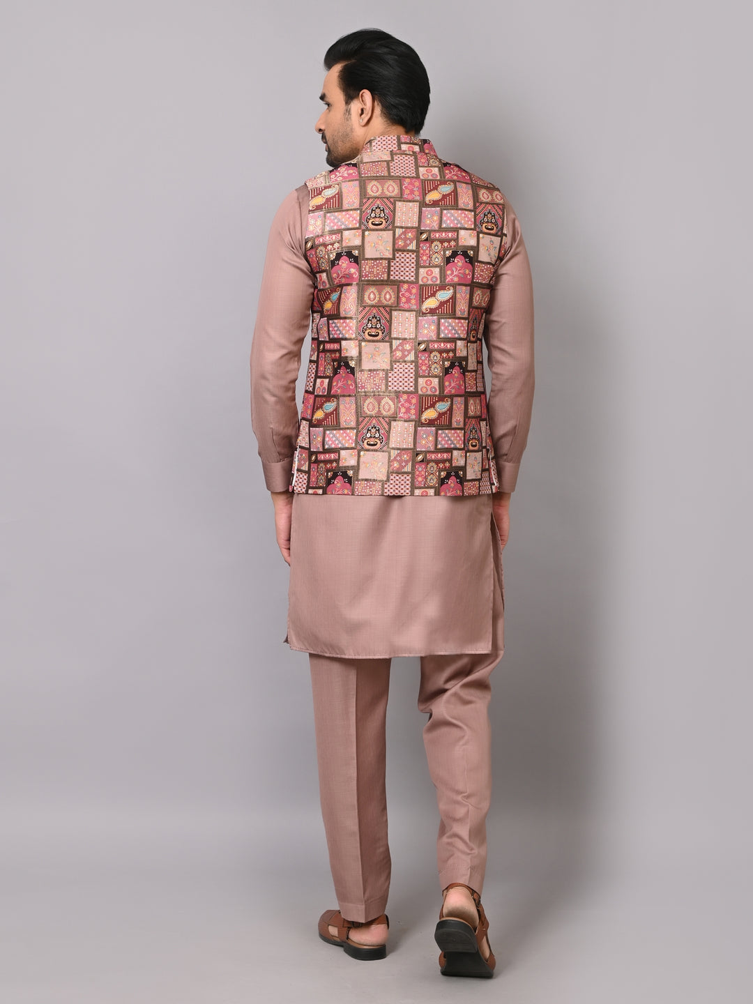 Ethnic Motifs Rust Jacket Kurta Set - K2799-1111