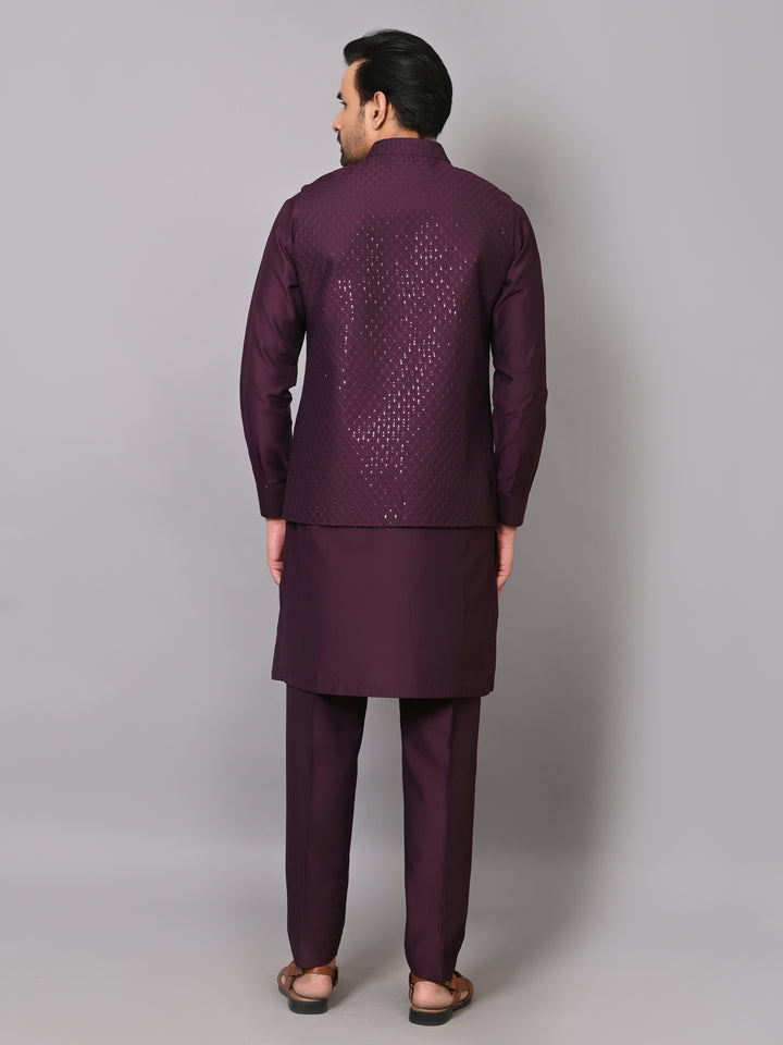 Sequence Purple Jacket Kurta Set - K2705-1003