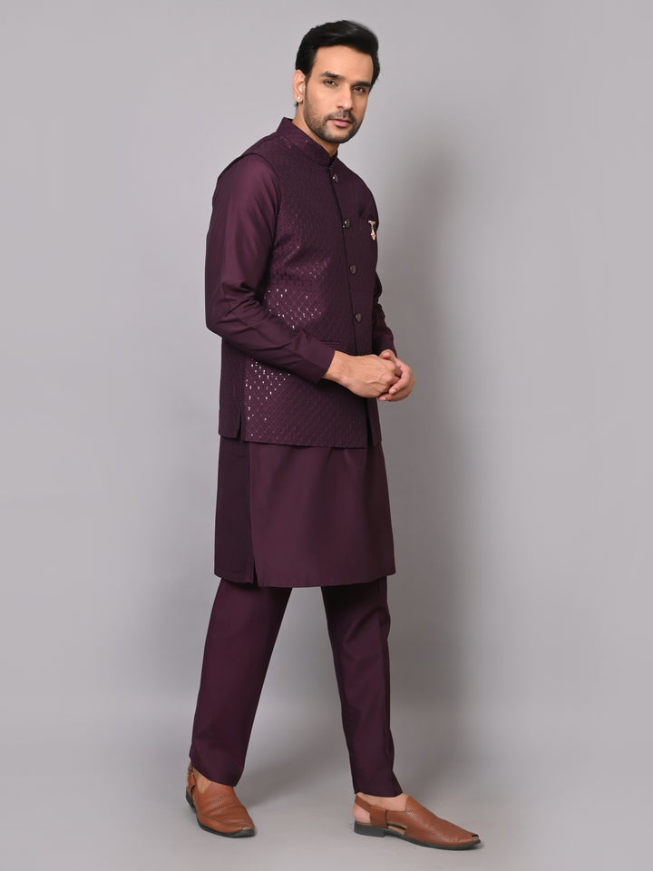 Sequence Purple Jacket Kurta Set - K2705-1003