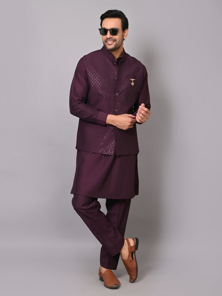 Sequence Purple Jacket Kurta Set - K2705-1003