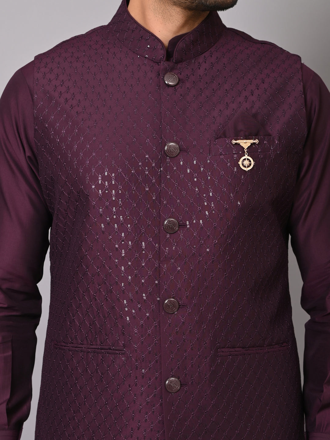 Sequence Purple Jacket Kurta Set - K2705-1003