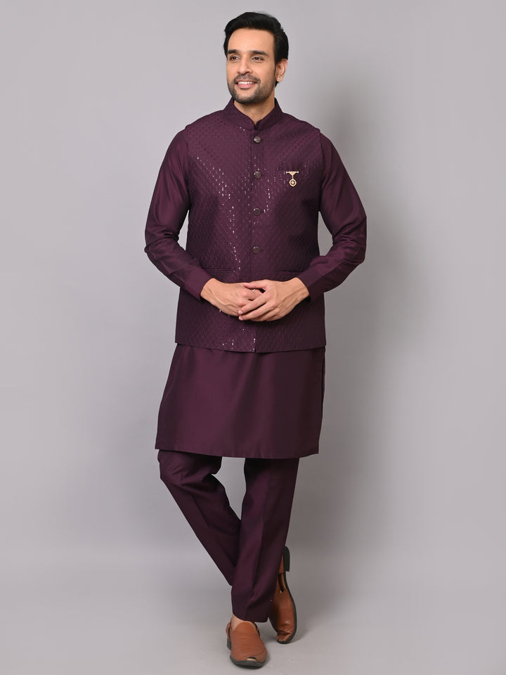 Sequence Purple Jacket Kurta Set - K2705-1003