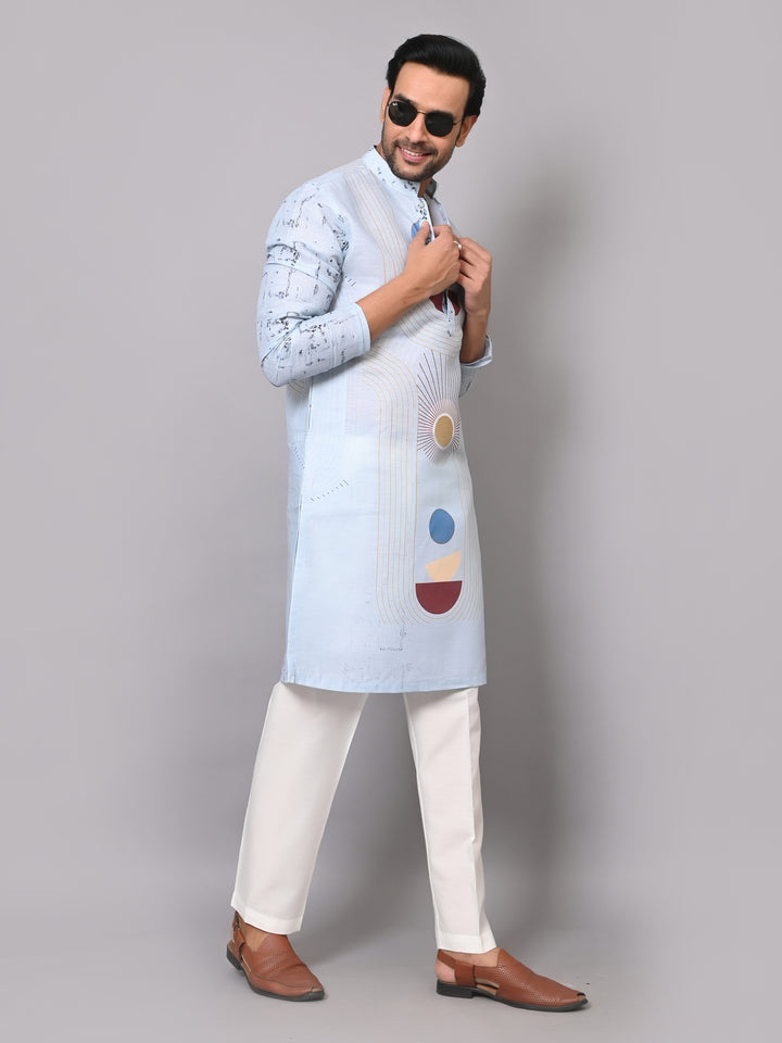 Digital Print Blue Kurta Set - KM40082-106