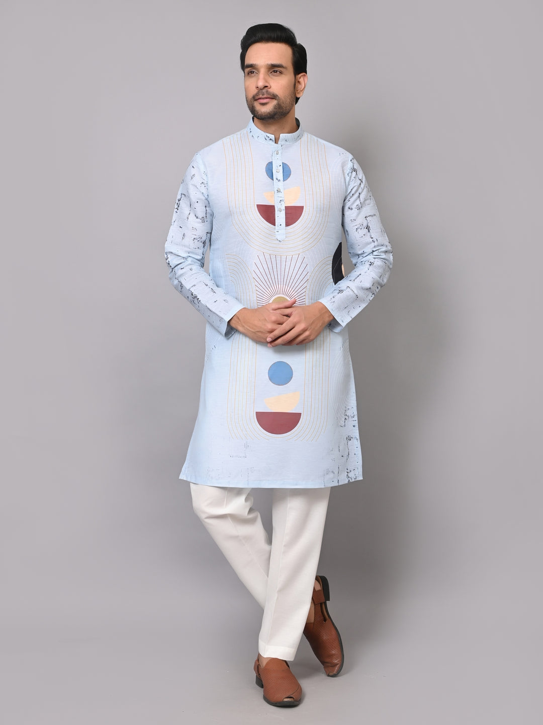 Digital Print Blue Kurta Set - KM40082-106