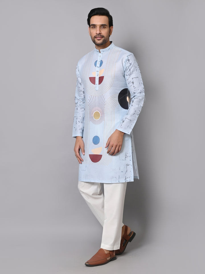 Digital Print Blue Kurta Set - KM40082-106