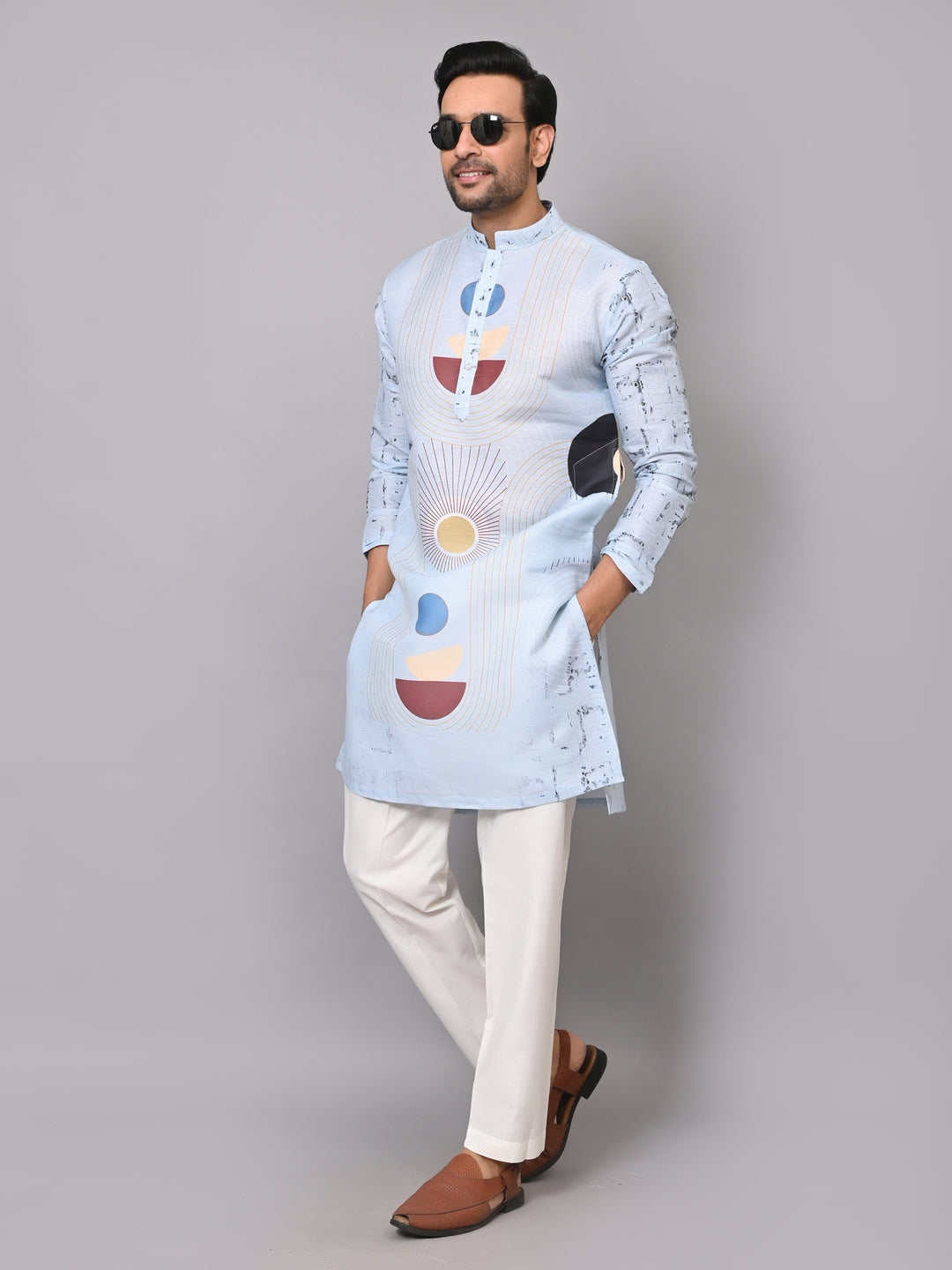 Digital Print Blue Kurta Set - KM40082-106