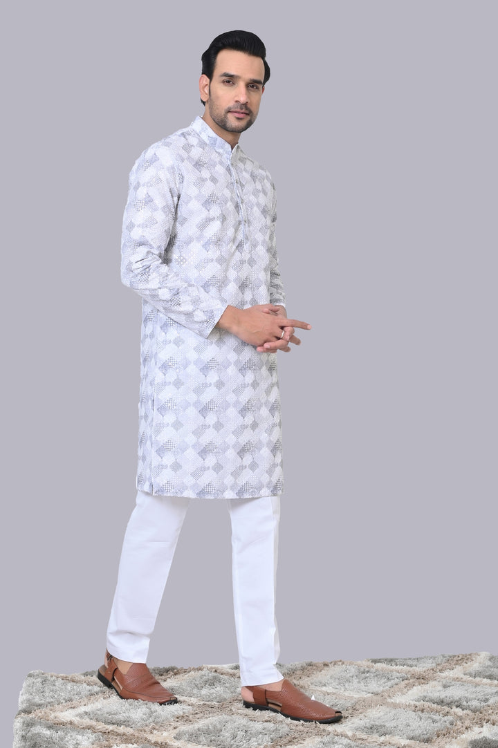 Sequence Grey Kurta Set - KM41193-7513A