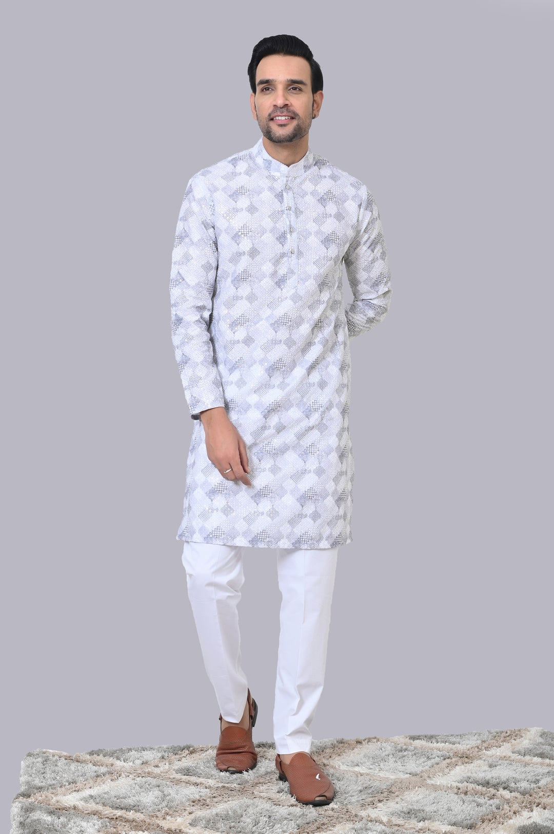 Sequence Grey Kurta Set - KM41193-7513A