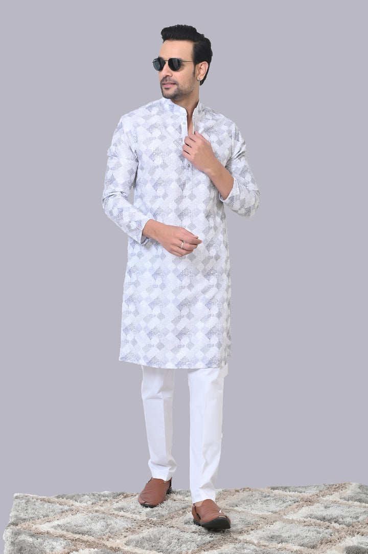 Sequence Grey Kurta Set - KM41193-7513A