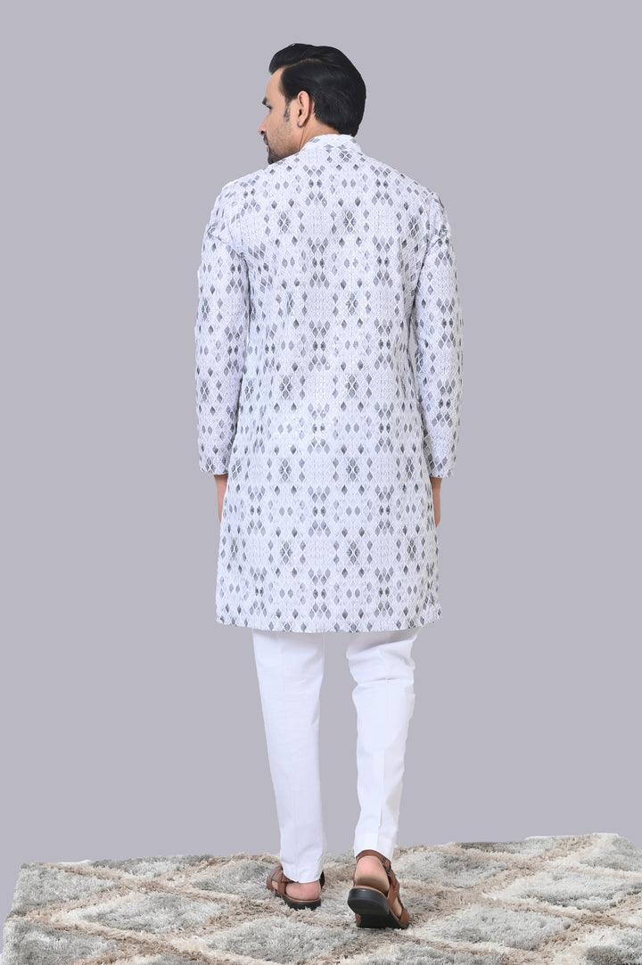 Sequence Grey Kurta Set - KM41192-7496A