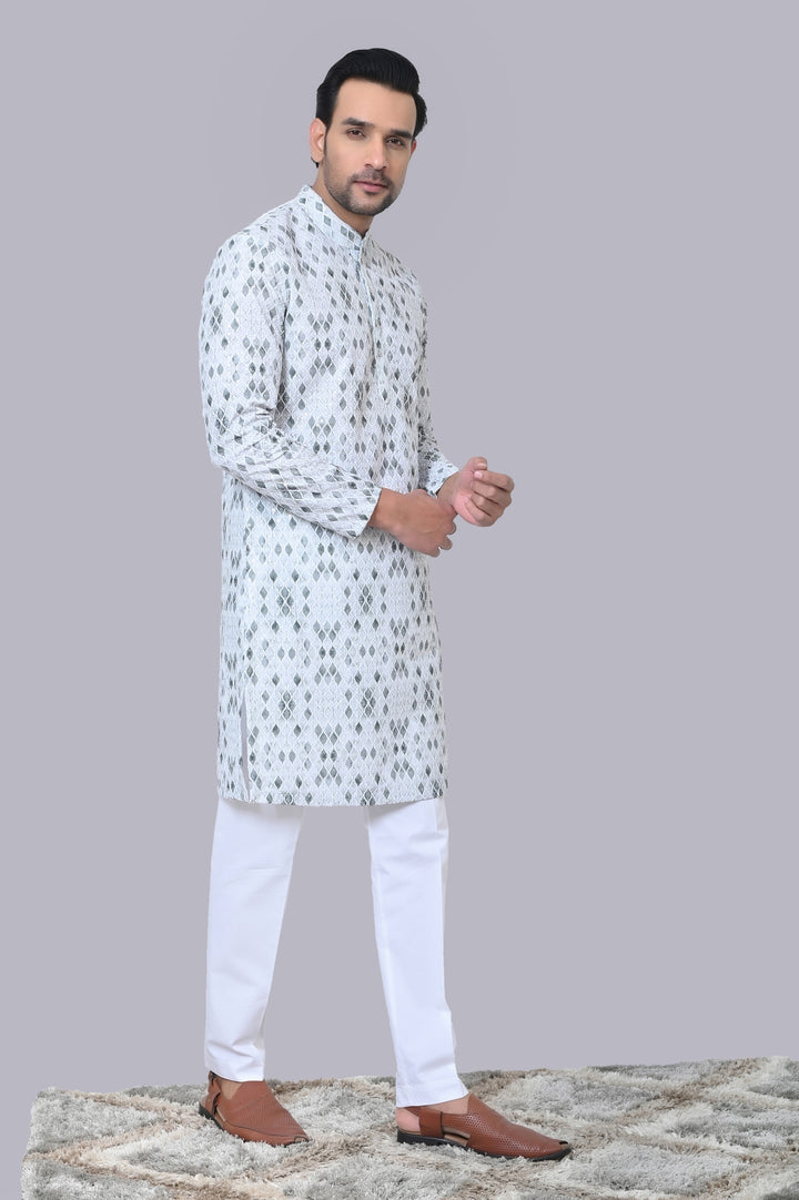 Sequence Green Kurta Set - KM41192-7496B