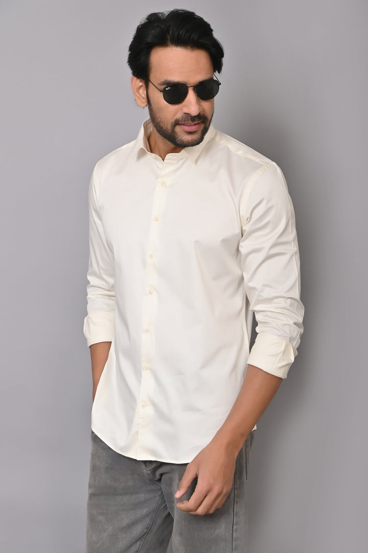 Solid Cream Shirts - E43323-61