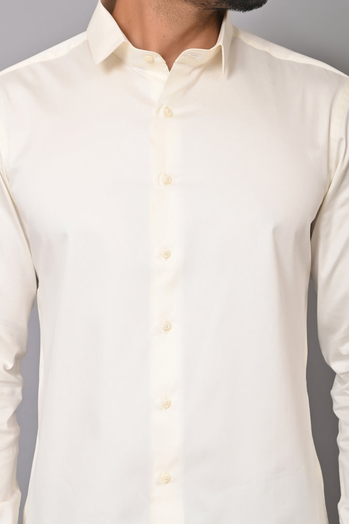 Solid Cream Shirts - E43323-61