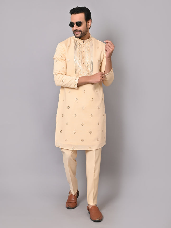 Sequence Cream Kurta Set - KM40676-30