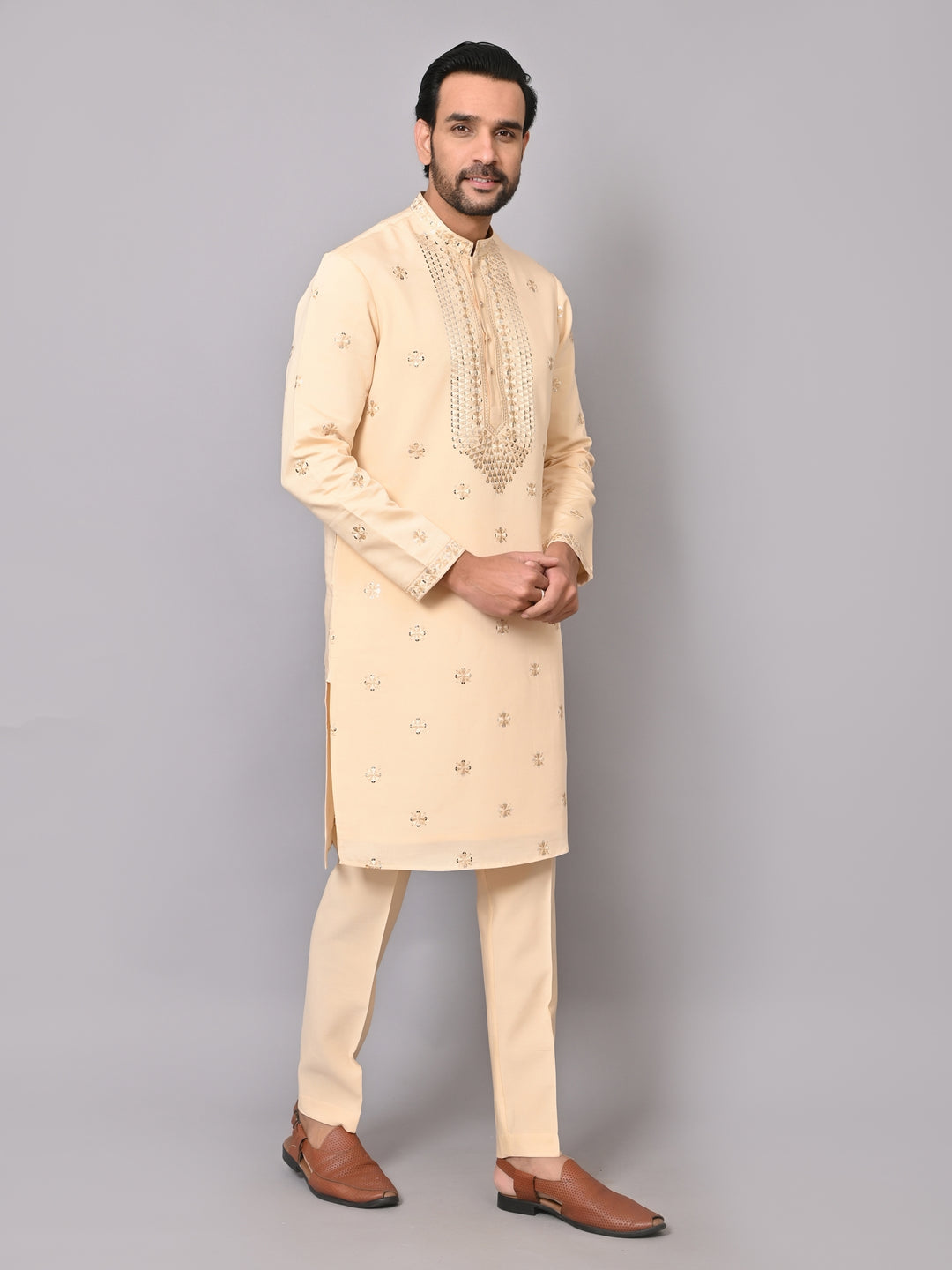 Sequence Cream Kurta Set - KM40676-30