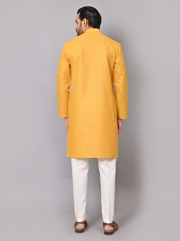 Striped Mustard Kurta Set - KM26522-8