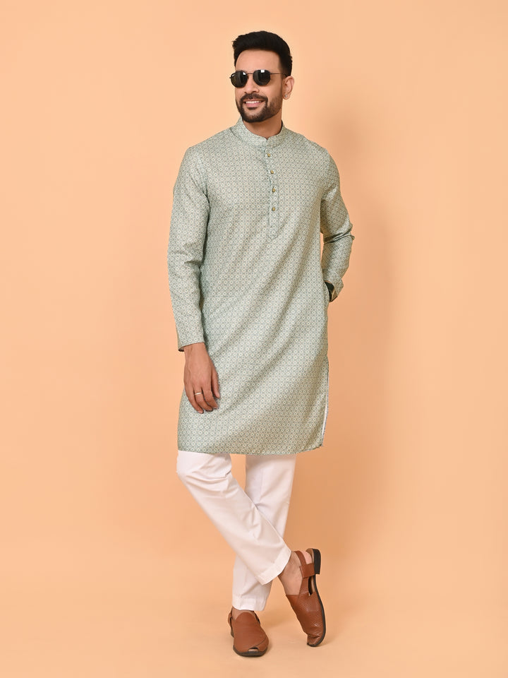 Checked Pista Kurta Set - KE42945-116