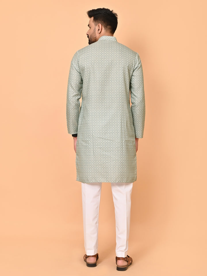 Checked Pista Kurta Set - KE42945-116