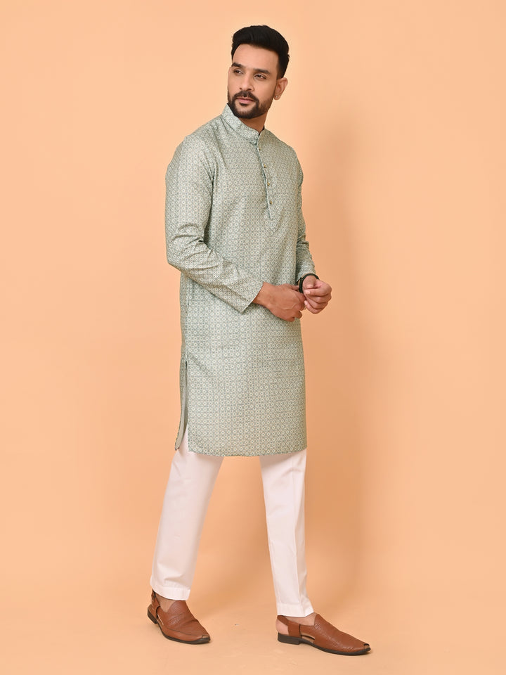 Checked Pista Kurta Set - KE42945-116