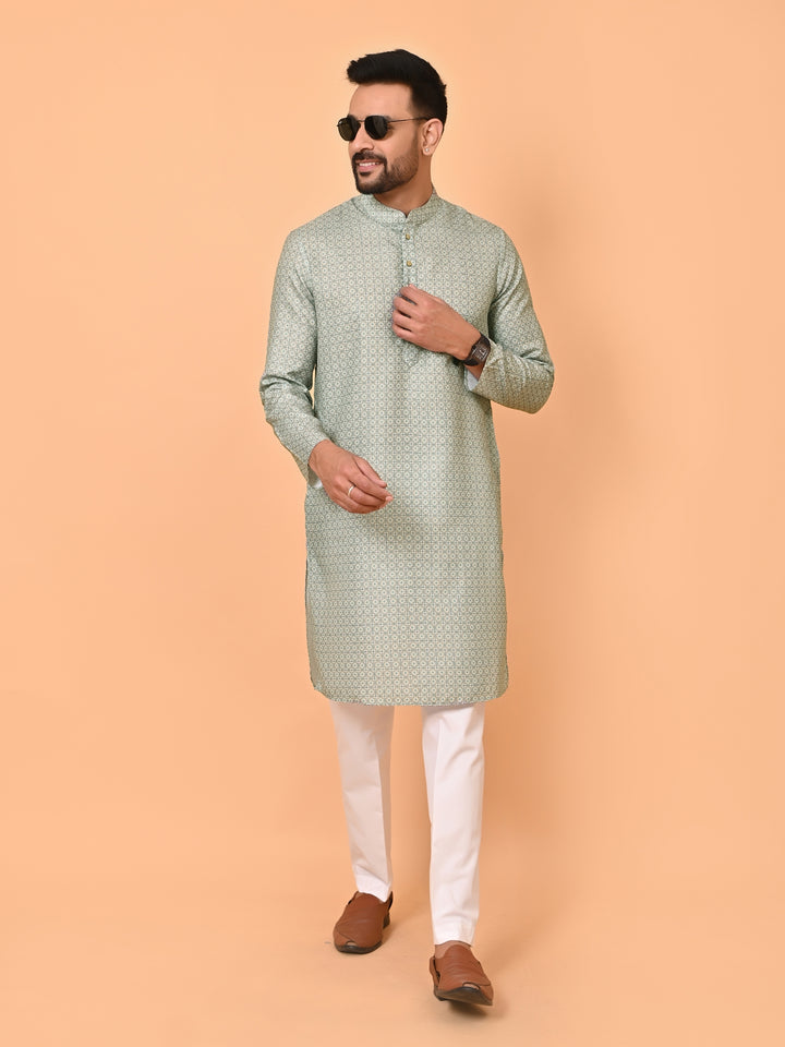 Checked Pista Kurta Set - KE42945-116