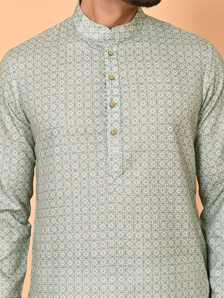 Checked Pista Kurta Set - KE42945-116
