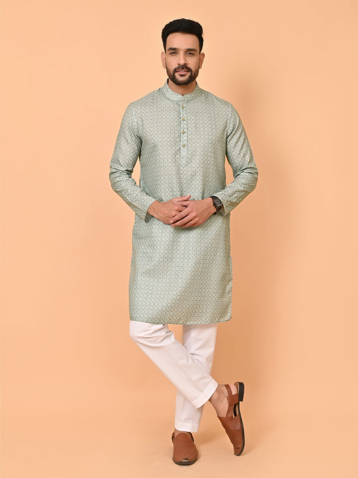 Checked Pista Kurta Set - KE42945-116