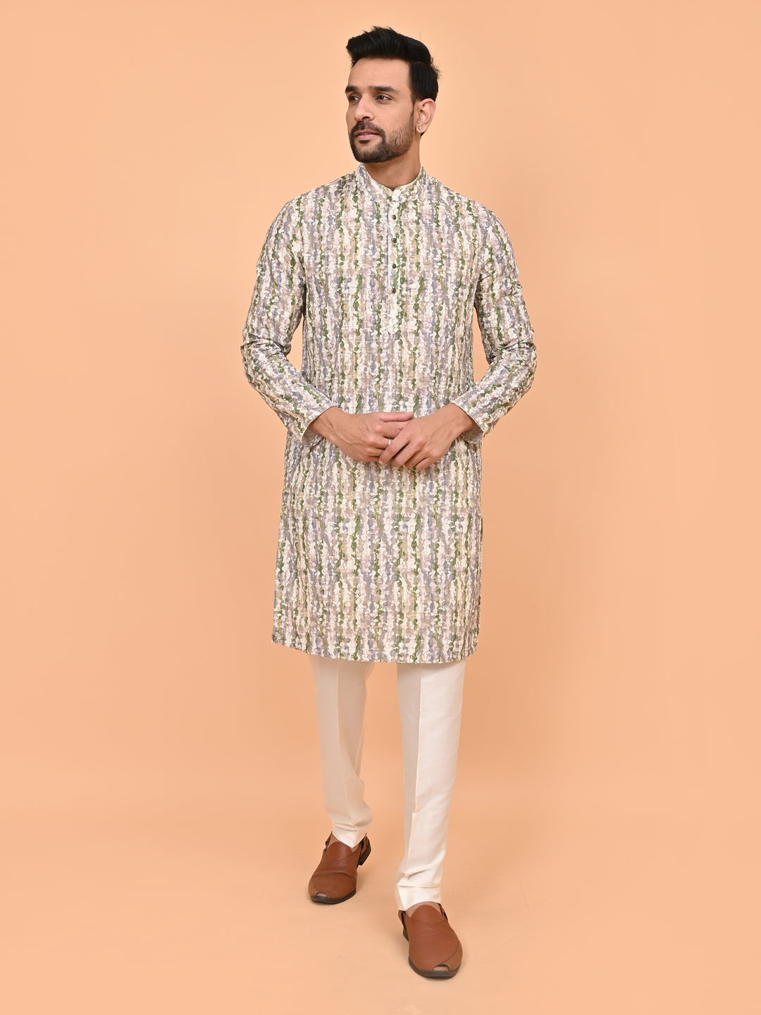 Digital Print Green Kurta Set - KM43127-6