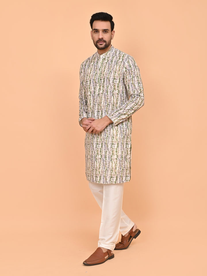 Digital Print Green Kurta Set - KM43127-6