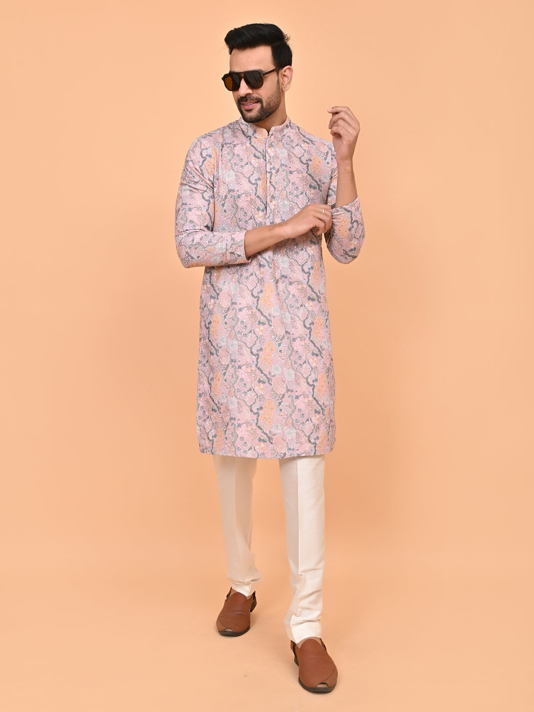 Digital Print Pink Kurta Set - KM42749-6