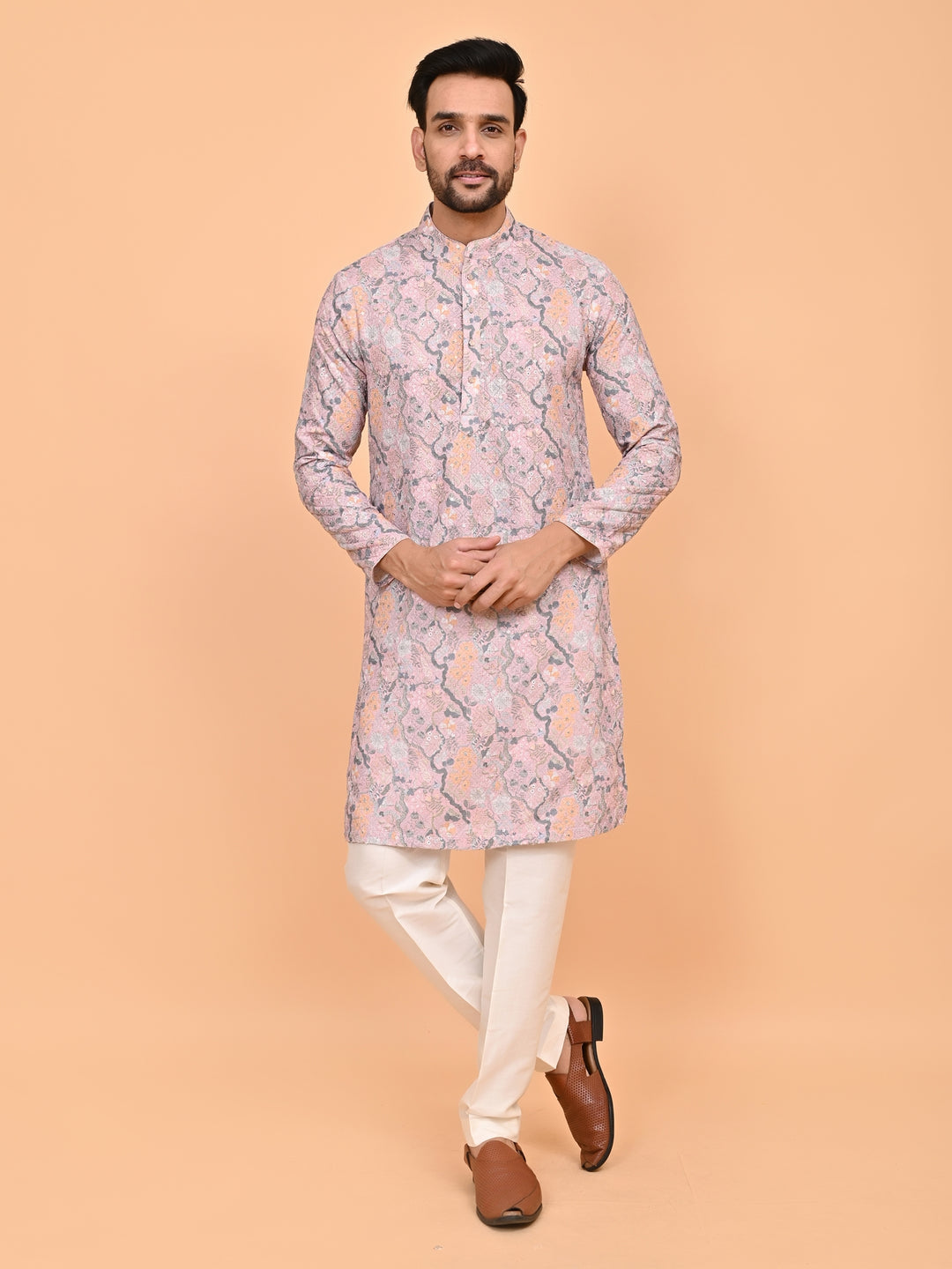 Digital Print Pink Kurta Set - KM42749-6