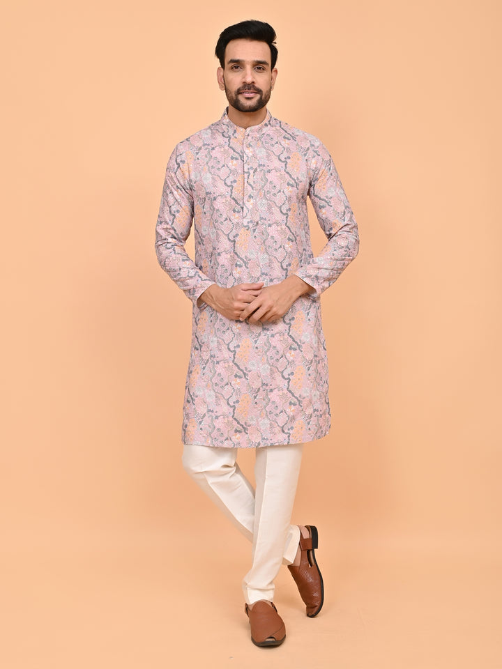 Digital Print Pink Kurta Set - KM42749-6