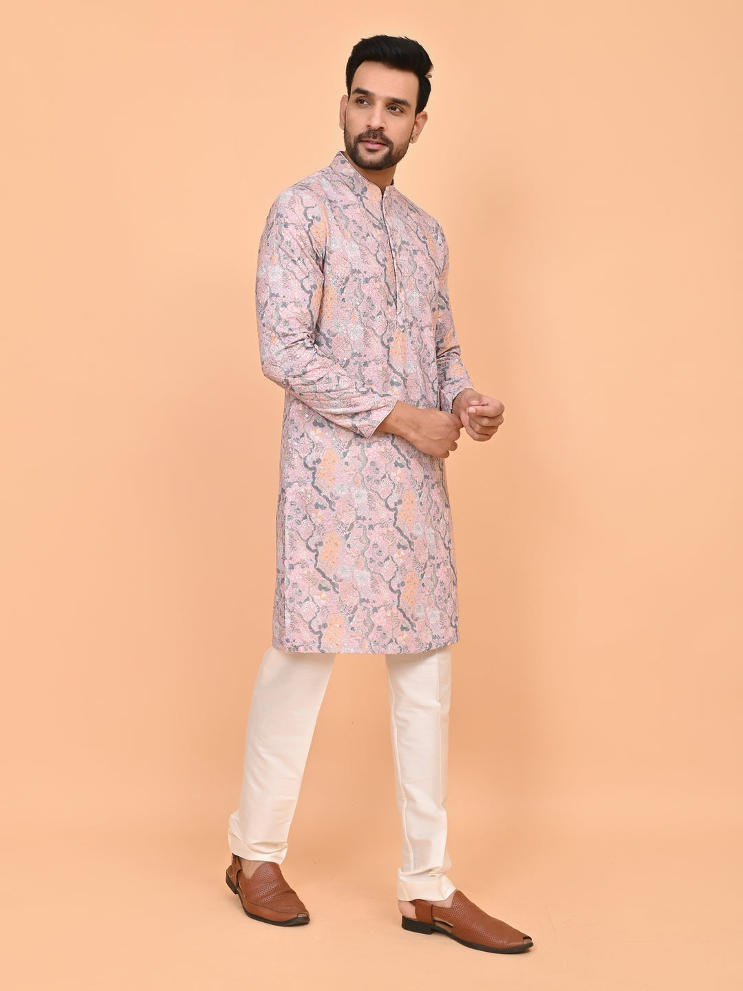 Digital Print Pink Kurta Set - KM42749-6