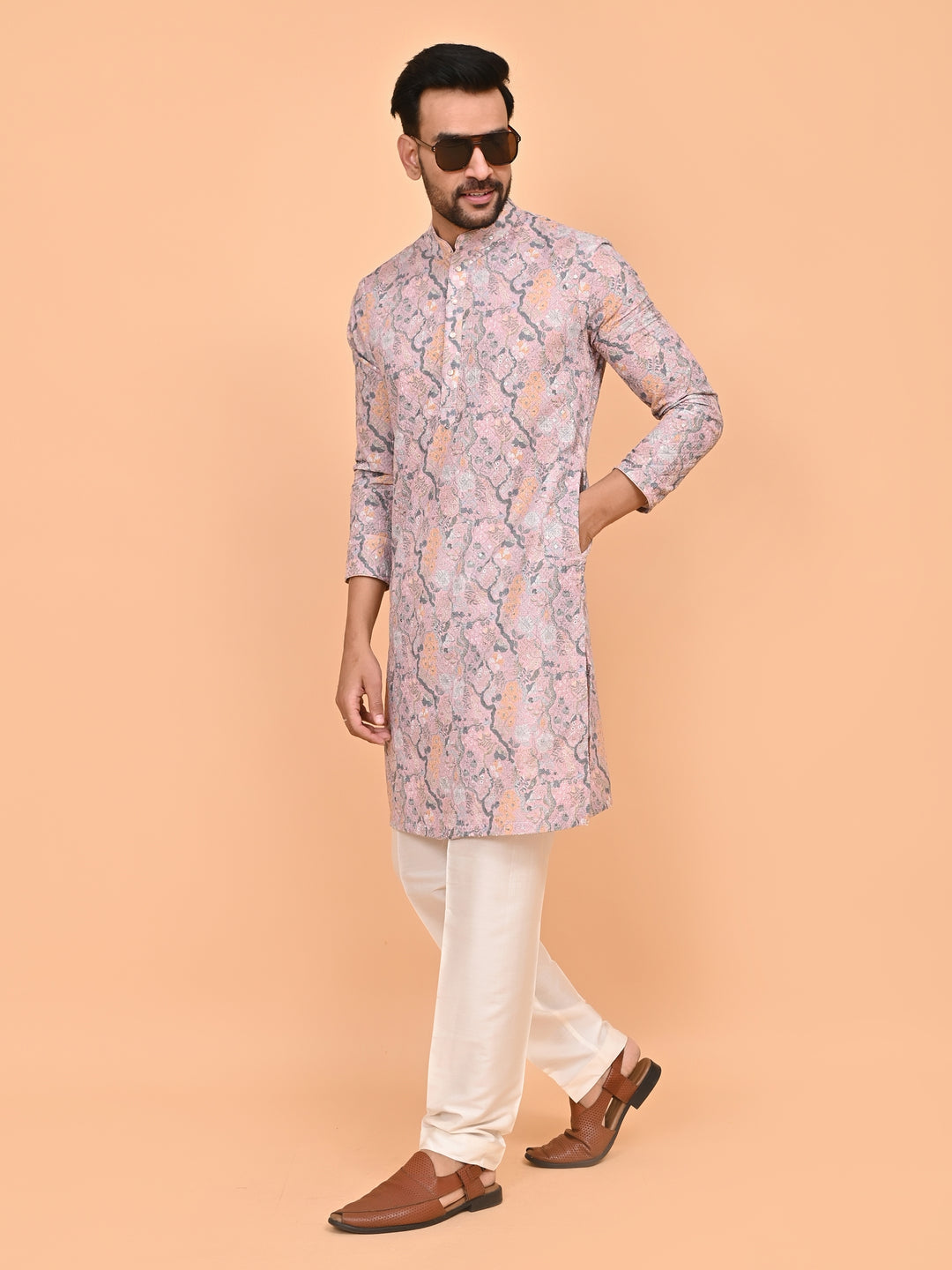 Digital Print Pink Kurta Set - KM42749-6