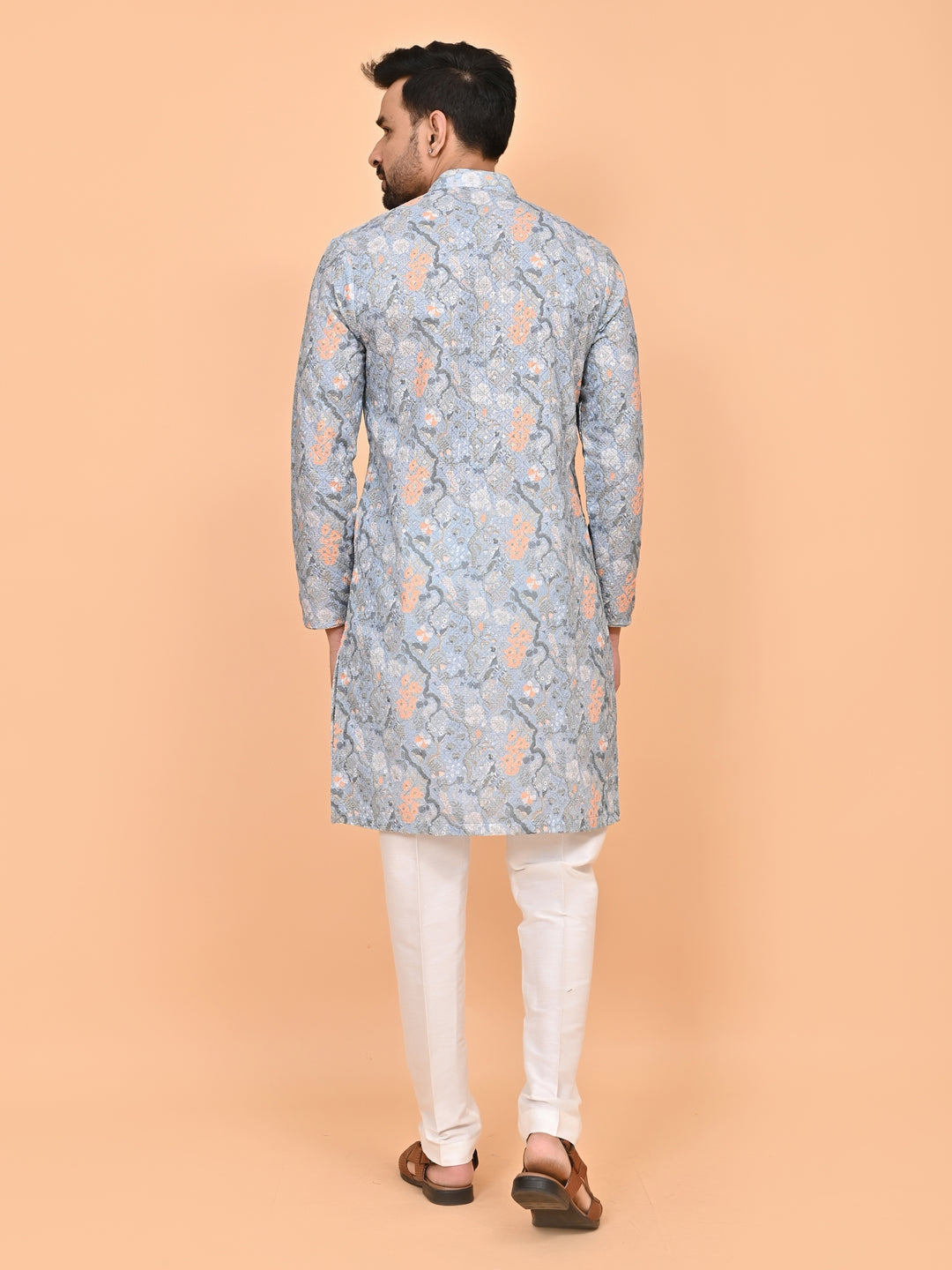 Digital Print Grey Kurta Set - KM42749-2