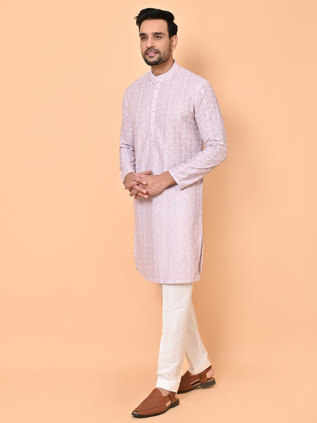 Ethnic Motifs Pink Kurta Set - KM40714-1585C