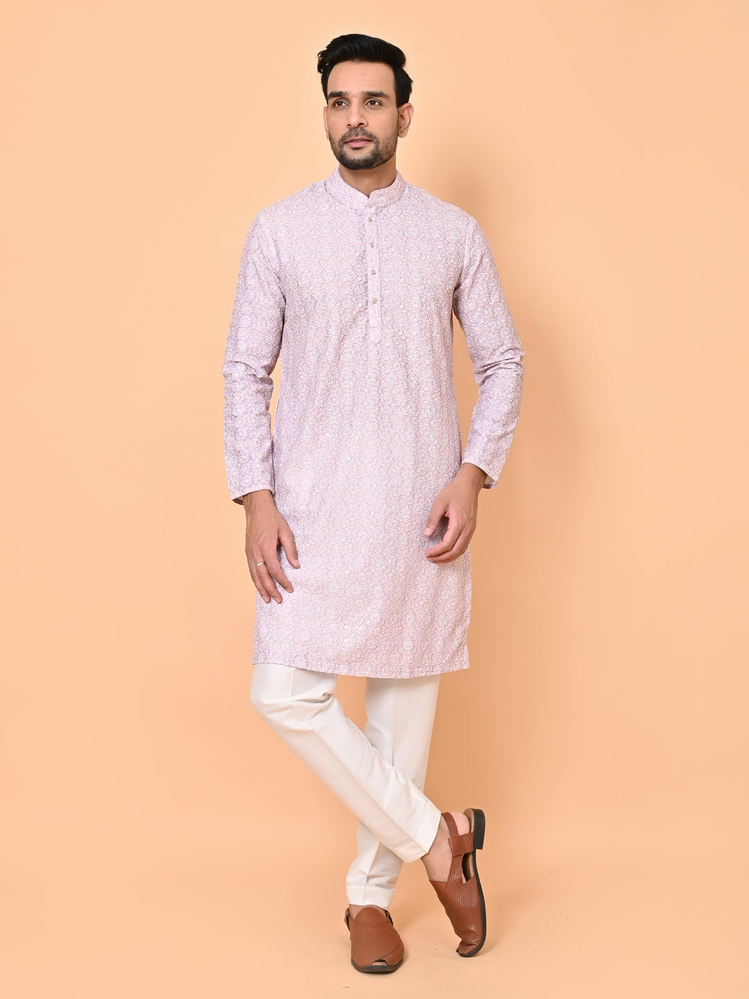 Ethnic Motifs Pink Kurta Set - KM40714-1585C