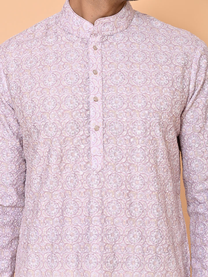 Ethnic Motifs Pink Kurta Set - KM40714-1585C