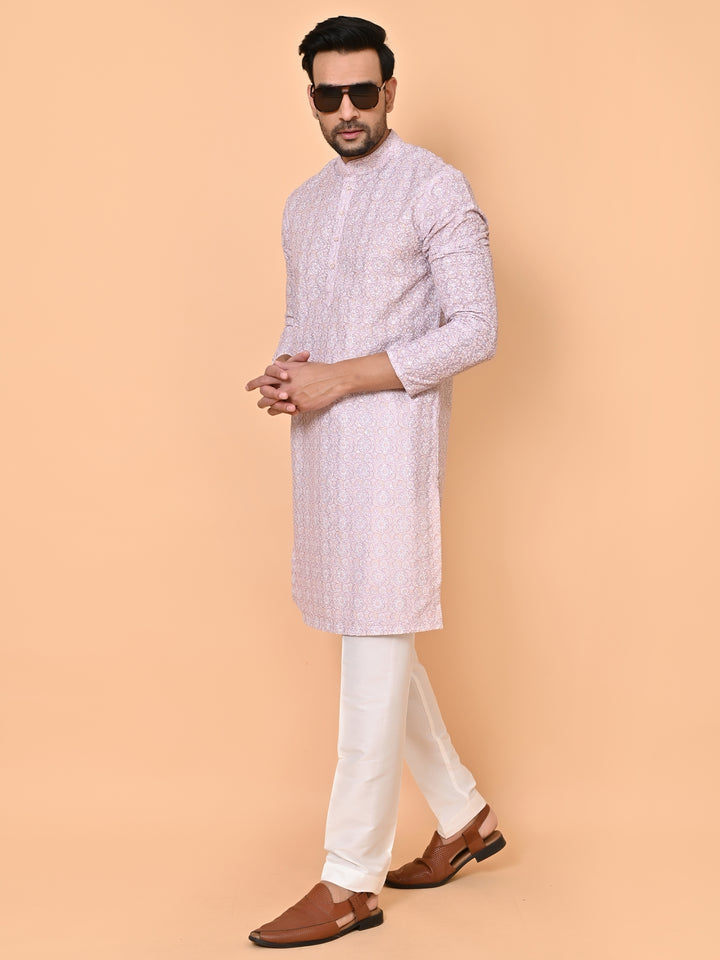 Ethnic Motifs Pink Kurta Set - KM40714-1585C