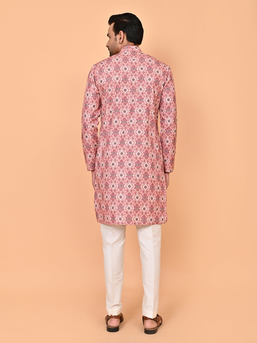 Digital Print Peach Kurta Set - KM43393-1