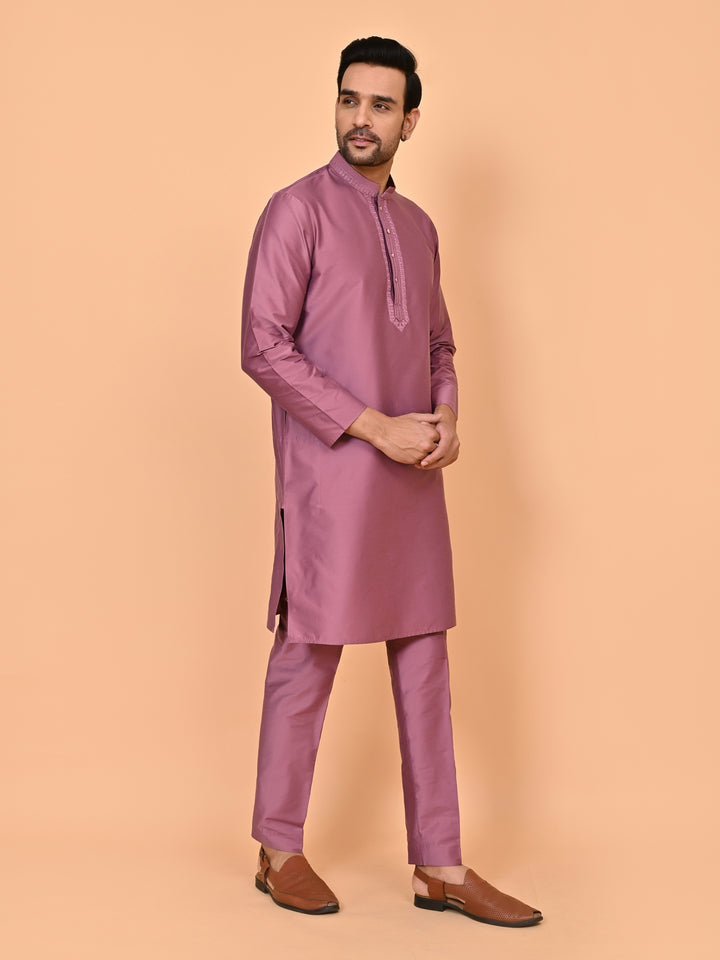 Solid Purple Kurta Set - KM35476-21