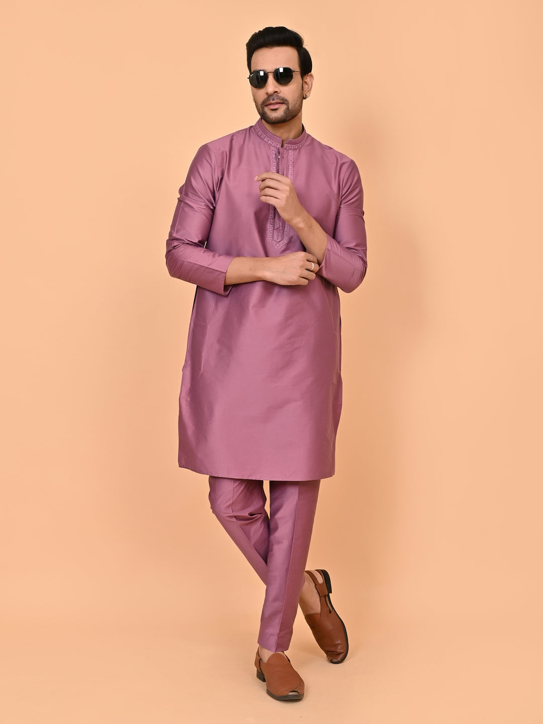 Solid Purple Kurta Set - KM35476-21