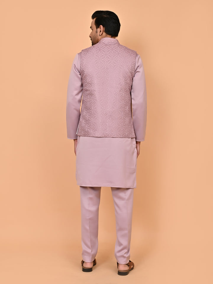 Floral Purple Jacket Kurta Set - JM43427-3