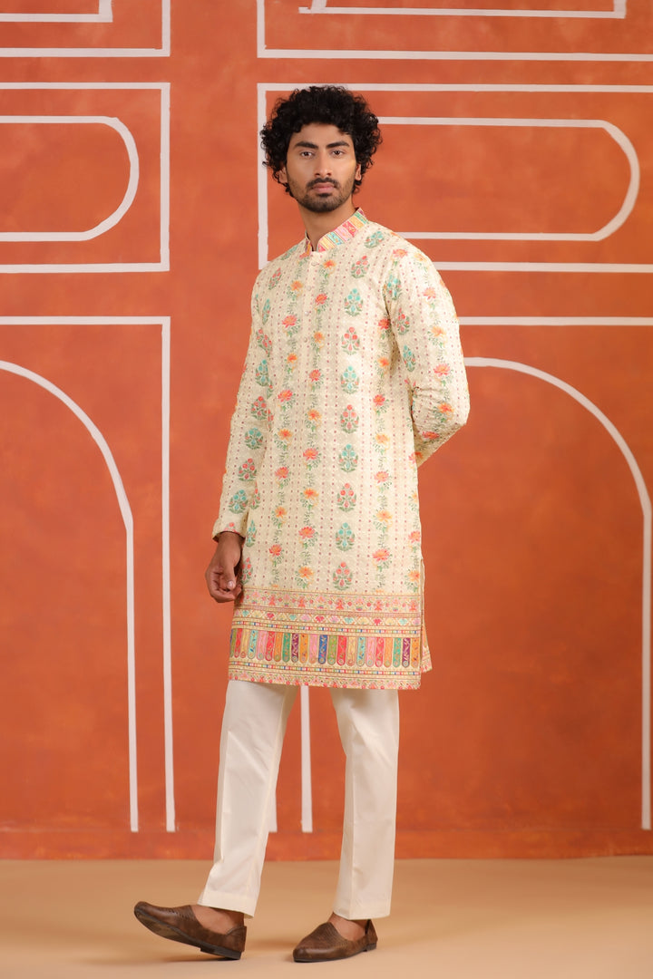 Floral Yellow Kurta Set - KM43984-675