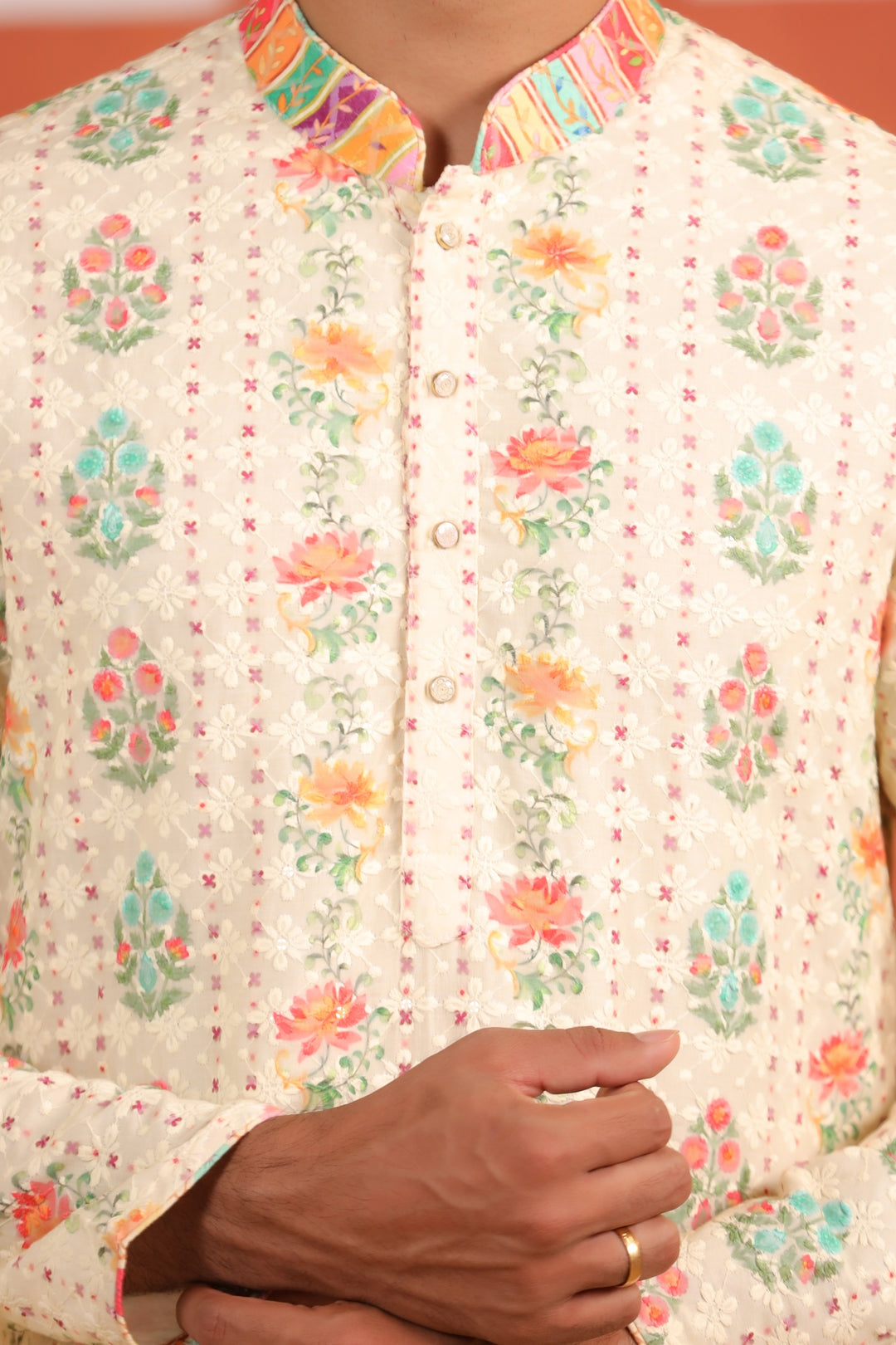 Floral Yellow Kurta Set - KM43984-675