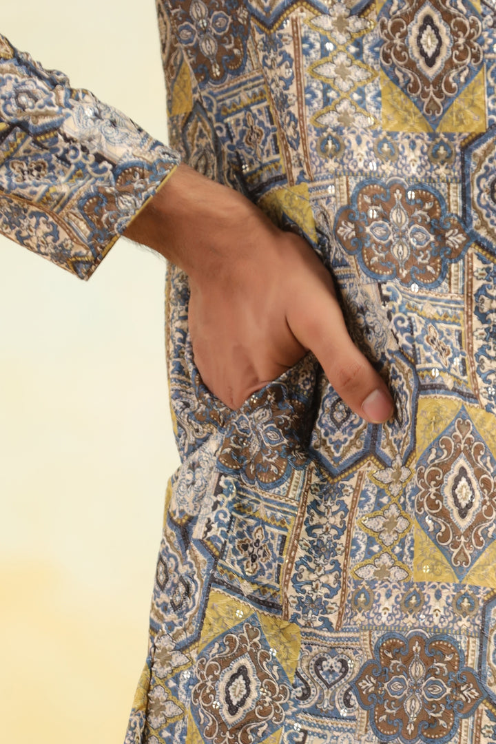 Sequence Blue Kurta Set - KM43836-8081D