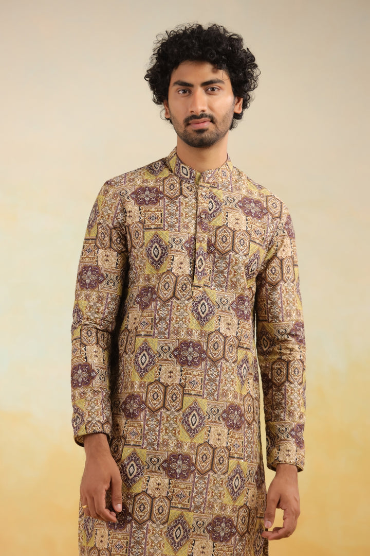 Sequence Wine Kurta Set - KM43836-8081C
